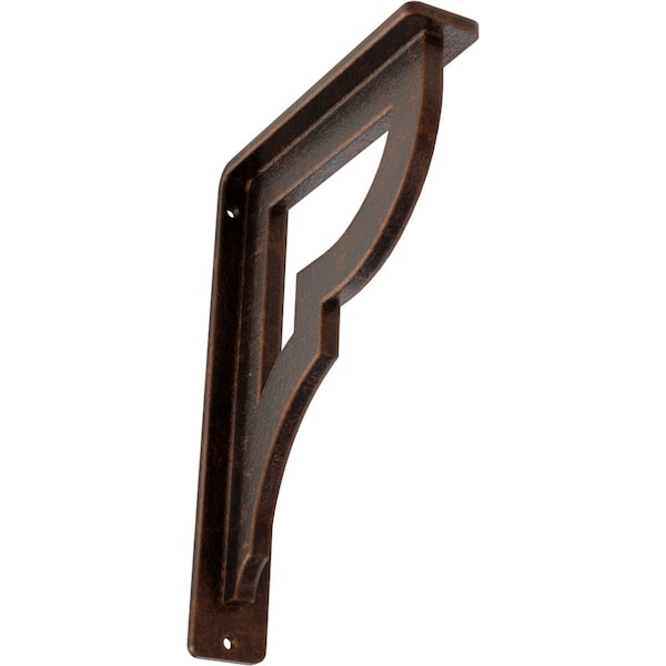 Ekena Millwork Bradford Wrought Iron Bracket, (Single center brace), Antiqued Copper 1 1/2"W x 5 1/2"D x 8"H BKTM01X05X08SBRACO - main